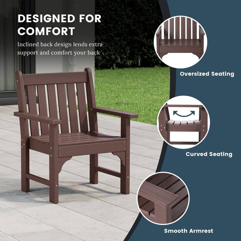 Laguna 6-Piece Outdoor Patio Rectangle Table Garden Arm Chair Dining Set With Bench