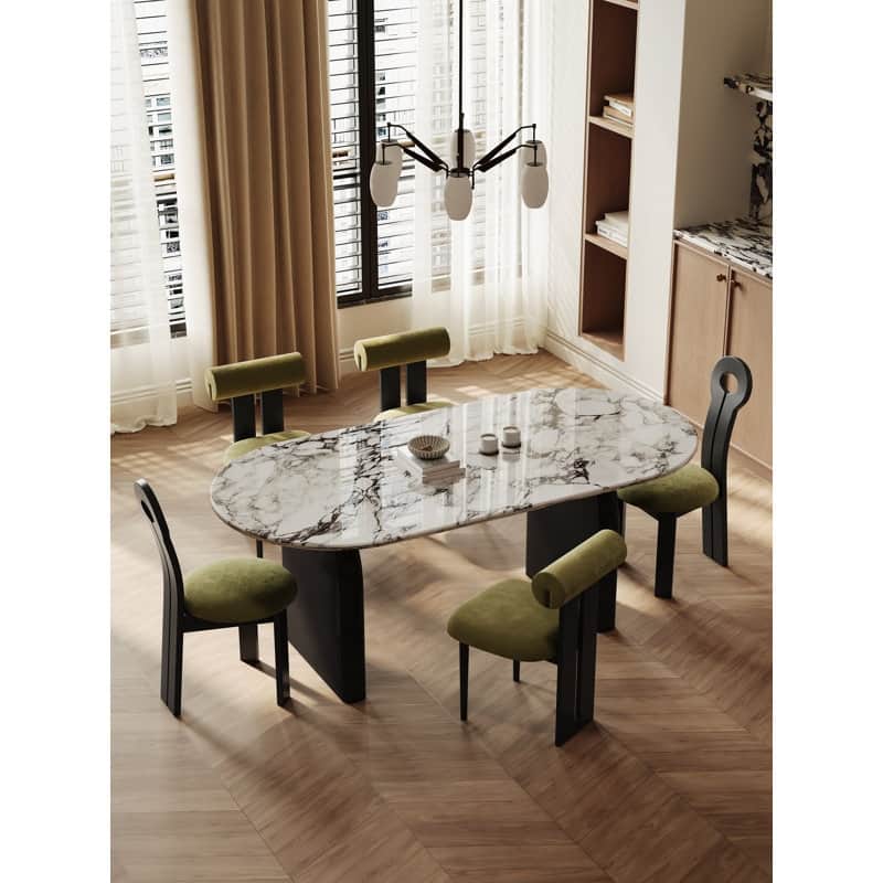 Bulgari Design Terrazzo Stone Oval Dining Table