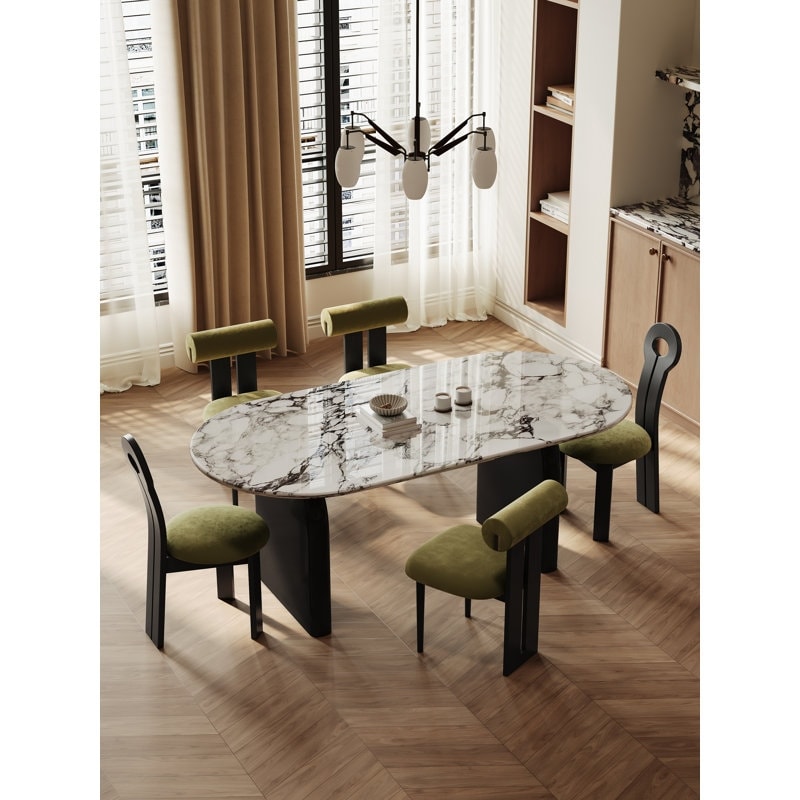 Bulgari Design Terrazzo Stone Oval Dining Table