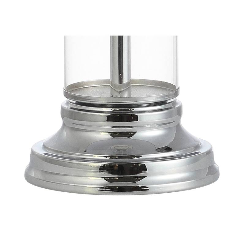 Judith 29" Glass LED Table Lamp, Clear/Chrome (Set of 2) by JONATHAN Y