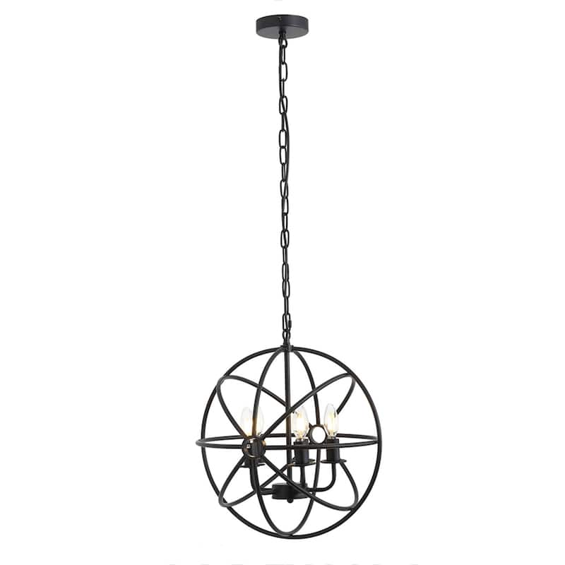 4-Lights Geometric Round Shade Pendant Lighting - 16.5"D×4.7"W×63.8"H(Adjustable)