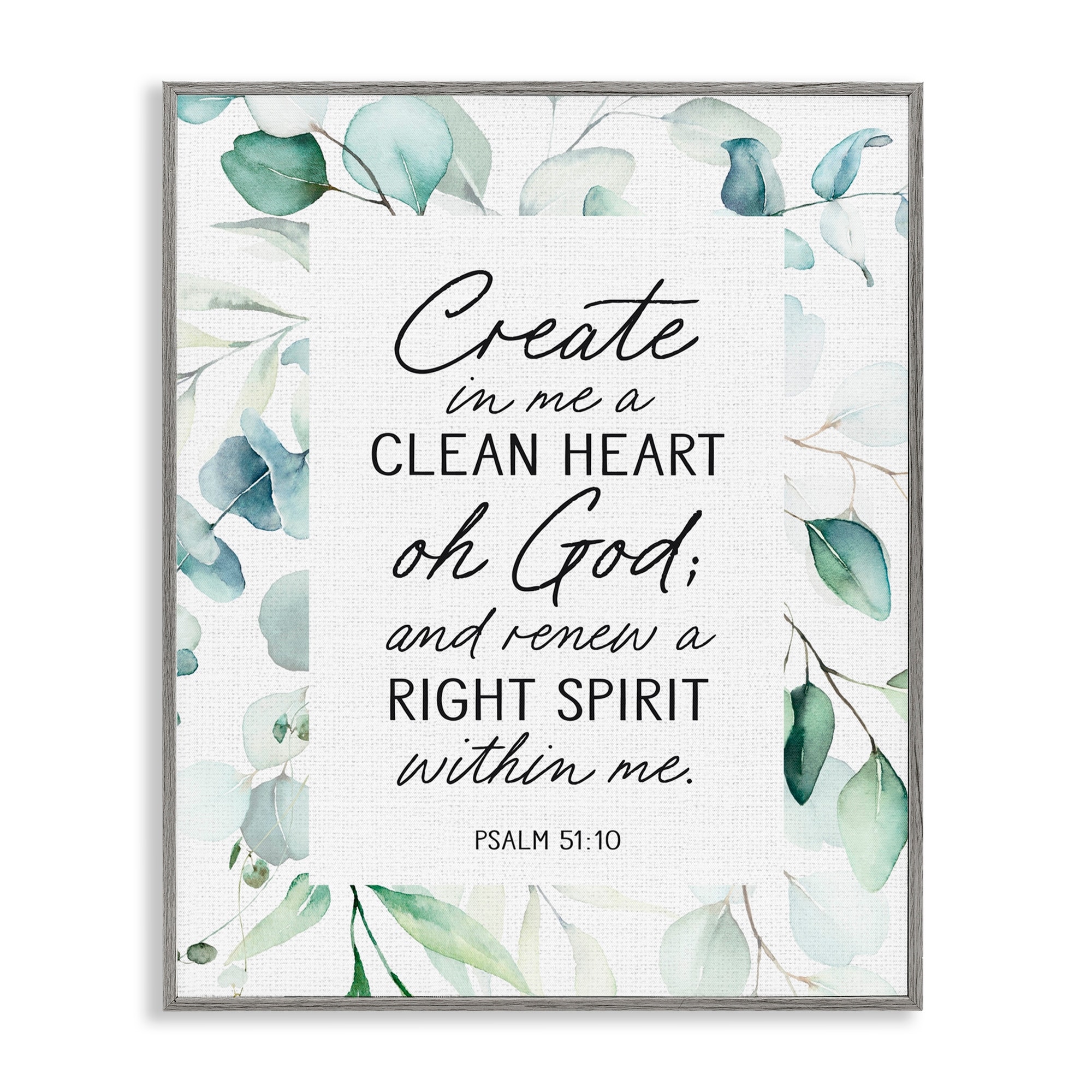 Stupell Clean Heart & Right Spirit Framed Giclee Art Design By Lettered and Lined