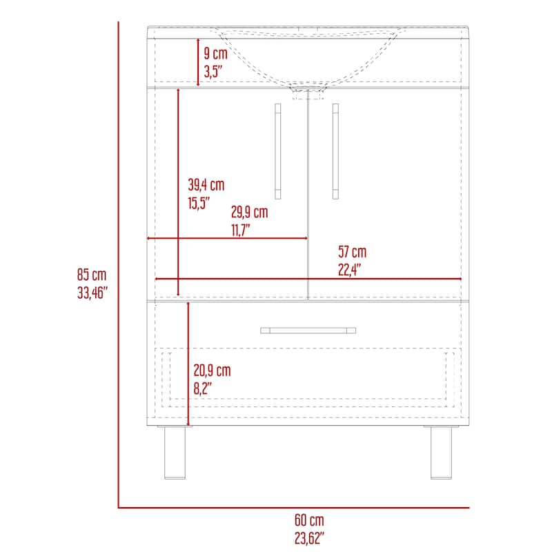 Clifton 2-Door Rectangle Single Bathroom Vanity