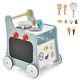 preview thumbnail 2 of 18, Costway 6-in-1 Baby Push Walker Wooden Strollers Learning Activity - See Details Blue + White