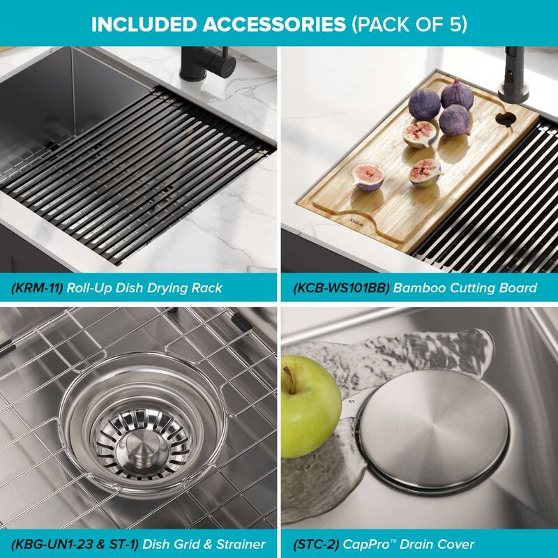 KRAUS Kore Workstation Undermount Stainless Steel Kitchen Sink