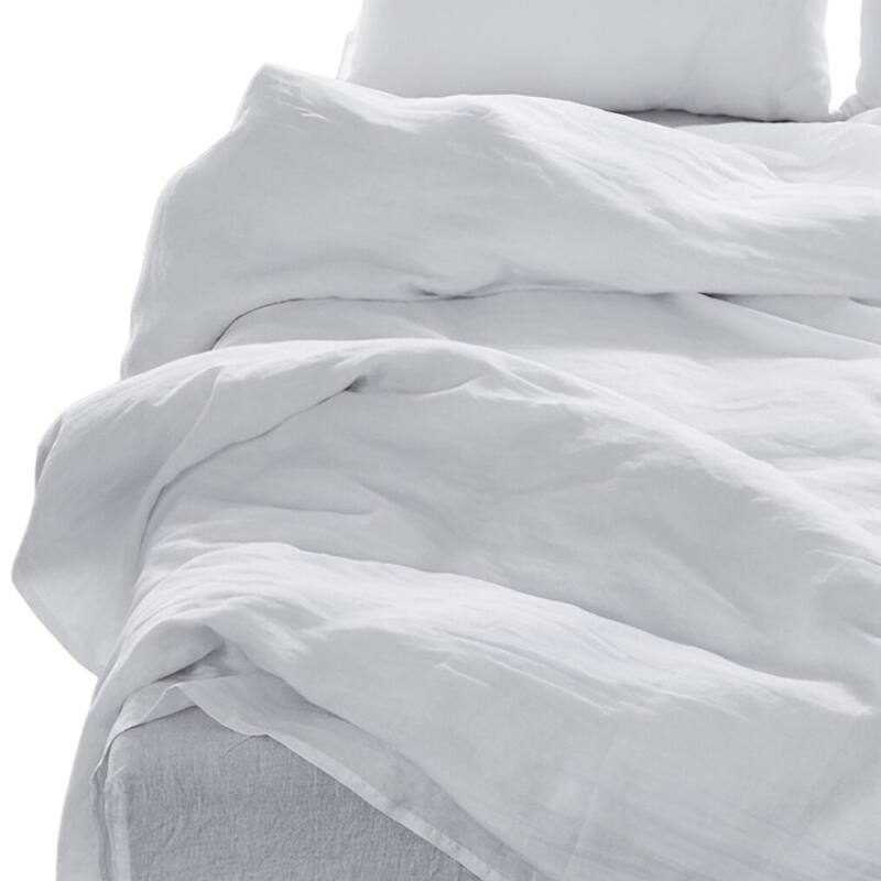 HomeRoots Four Piece White Linen King Sheet Set