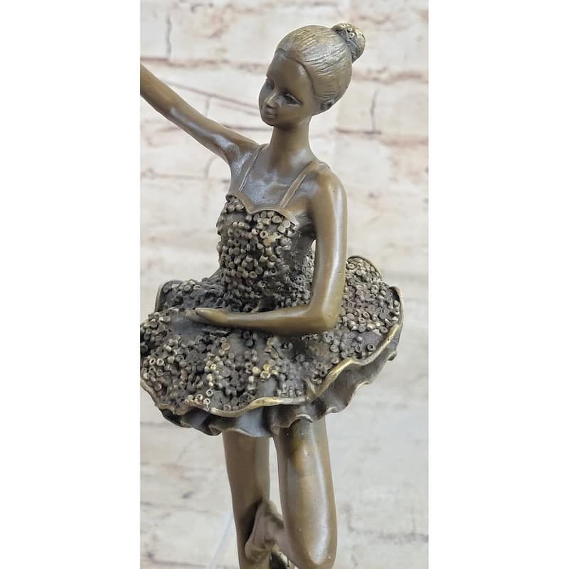 Art Deco Cute Child Ballerina A Bronze Trophy Sculpture Hot Cast Figurine
