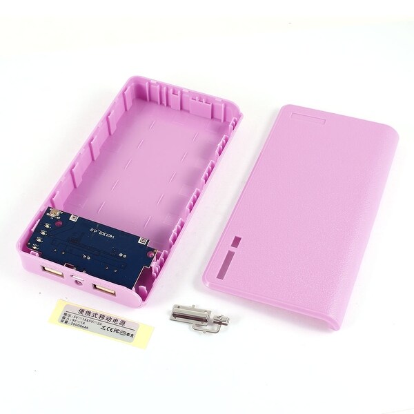 Unique Bargains Pink Plastic USB Power LED Light Bank 6x18650 Battery Charger DIY Box