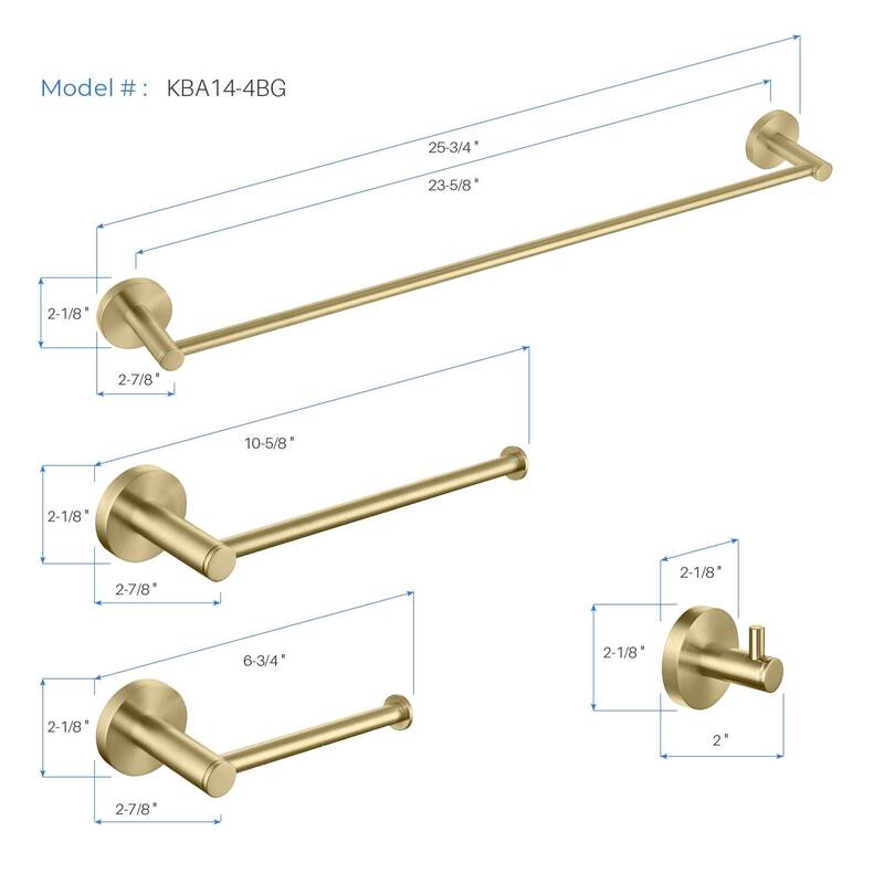 Circular 4-Piece Bathroom Hardware Set