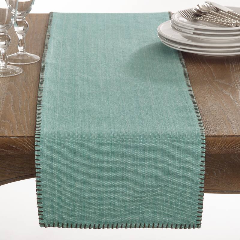 Celena Collection Whip Stitched Design Cotton Table Runner