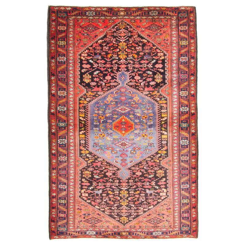 ECARPETGALLERY Hand-knotted Kayseri Black Wool Rug - 4'6 x 7'0