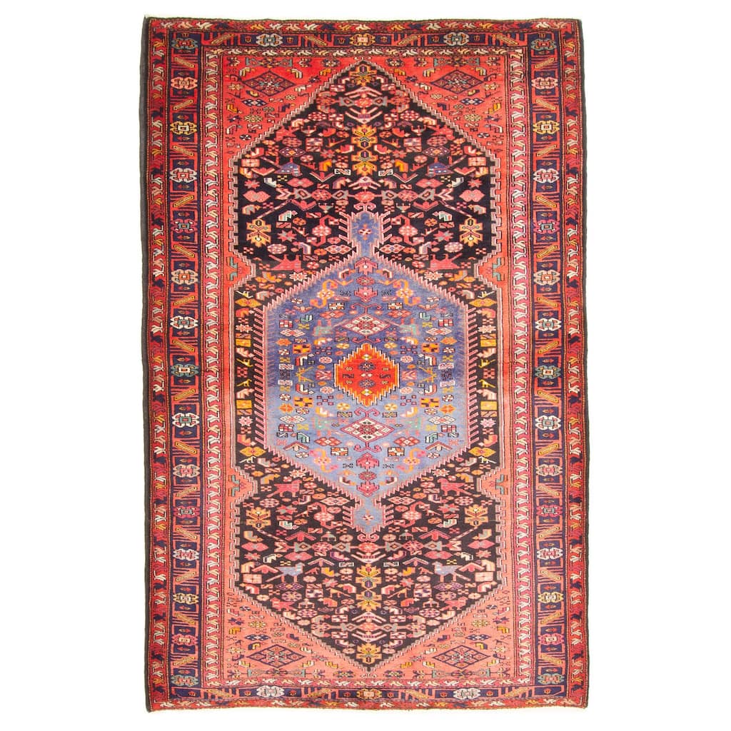 ECARPETGALLERY Hand-knotted Kayseri Black Wool Rug - 4'6 x 7'0