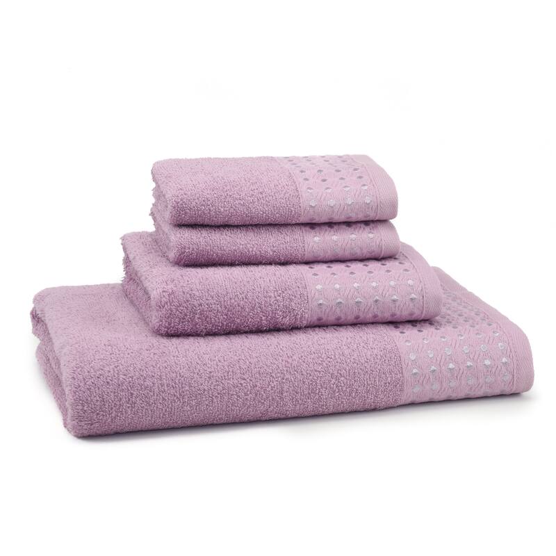 East'N Blue Petek Turkish Cotton Bath Towel Set (Set of 4) - (1 Bath Towel, 1 Hand Towel, 2 Washcloth)