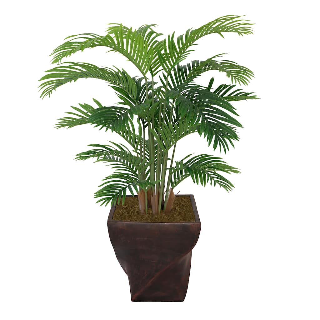 Vintage Home Artificial Faux Real Touch 4.75 Ft Palm Tree In Planter - Green - 57.5" Tall