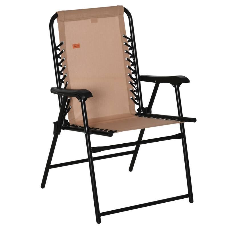 Outsunny Patio Folding Dining Chair, Outdoor Portable Armchair, Lawn Chair for Camping, Pool, Beach, or Deck