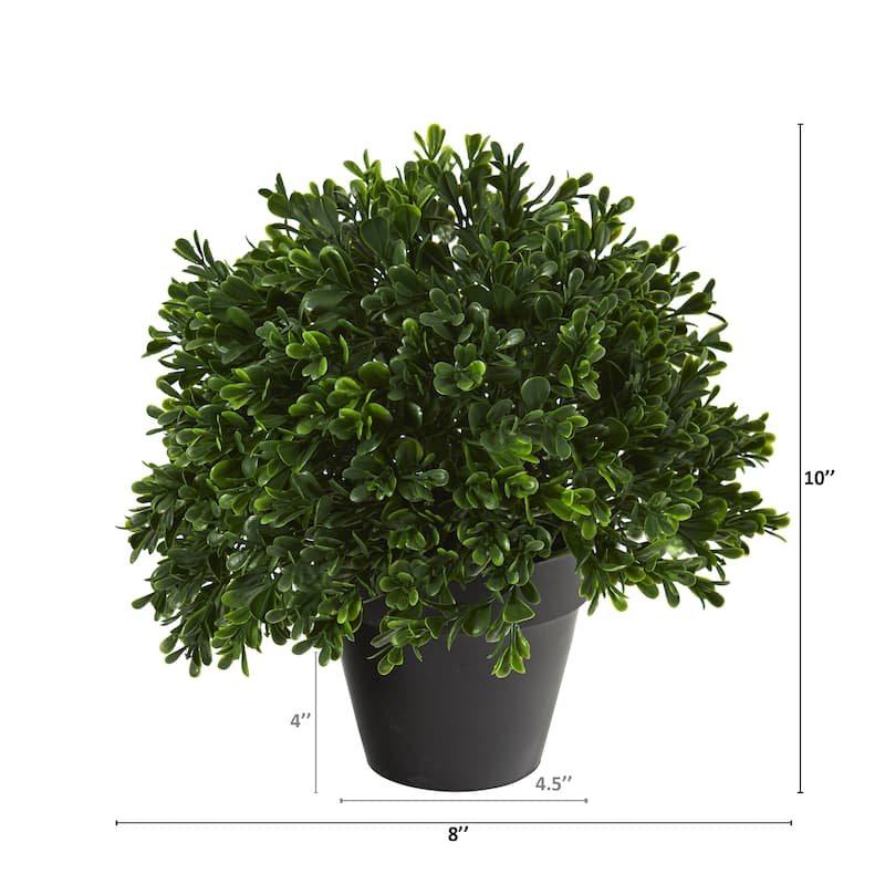 10" Boxwood Topiary Artificial Plant UV Resistant (Indoor/Outdoor)