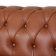 preview thumbnail 8 of 15, Litch Chesterfield Leather Tufted 3 Seater Top Grain Sofa by Christopher Knight Home