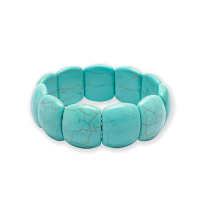 Victoria Townsend Turquoise Howlite Square Bead Stretch Bracelet