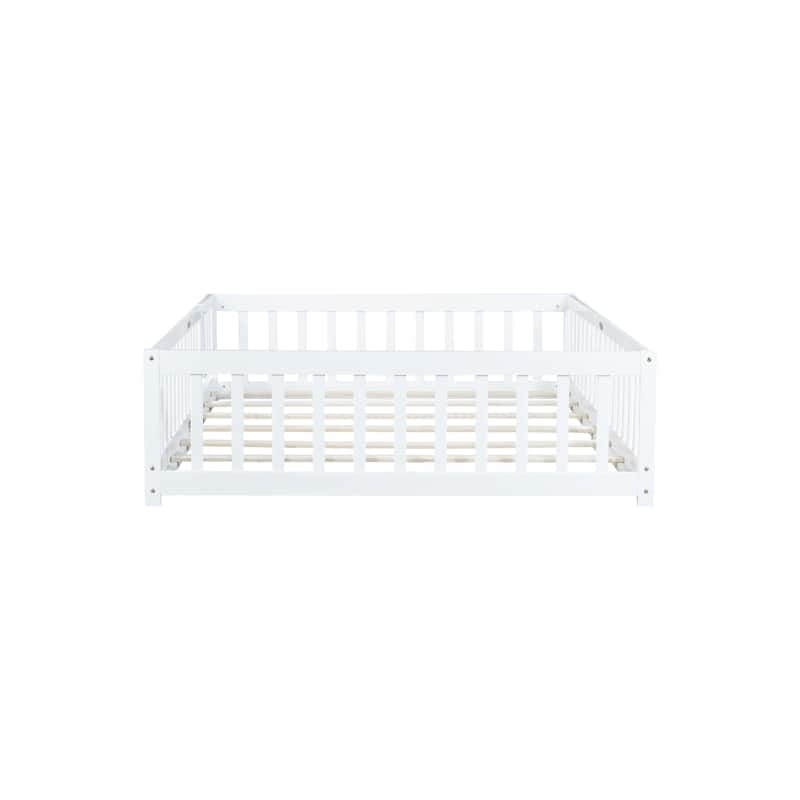 Full Size Floor Bed with Fence and Door