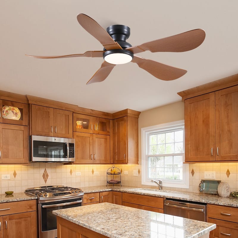 32/36/46/52 inches Low Profile Ceiling Fan with Light and Remote for Living Room Bedroom Kid's Room Patio