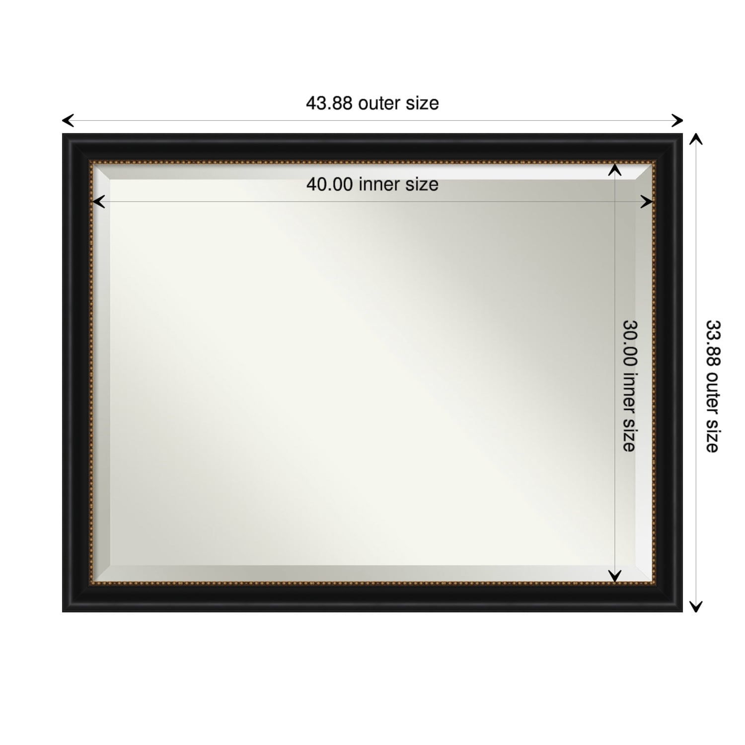 Beveled Wall Mirror - Manhattan Black Frame - Manhattan Black
