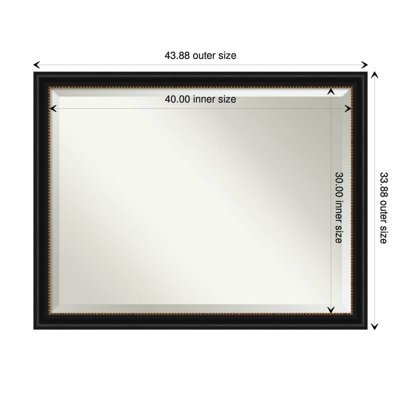 Beveled Wall Mirror - Manhattan Black Frame - Manhattan Black - 44 x 34-inch