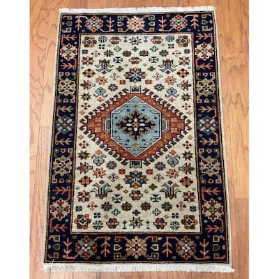 HERAT ORIENTAL Hand-knotted 2' x 3' Indo Karaja Wool Rug - 2' x 3'
