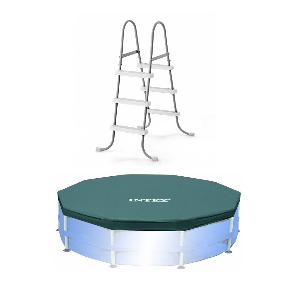 Intex Steel Frame Pool Ladder for 42” Wall Height Pools and 10’ Round Pool Cover - 17.75