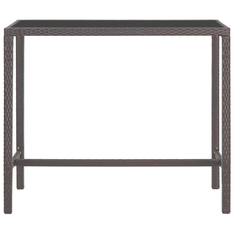 vidaXL Patio Bar Set Outdoor Bistro Set Bar Stool Bistro Table Poly Rattan