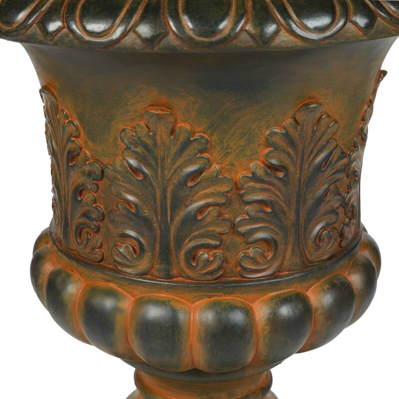 Weathered Brown Classic Urn Planter - 19.9" H x 15.9" Diameter