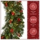 preview thumbnail 9 of 8, National Tree Company 48 in. Wintry Pine® Wreath with 22 Cones, 44 Red Berries, Snowflakes & 200 Clear Lights-UL-408 Tips