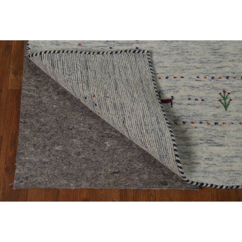 Gabbeh Indian Rug Hand-Knotted Tribal Beige Modern Wool Carpet - 5'1" x 7'10"