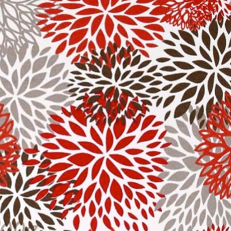HomeRoots 17x17 Red Taupe And White Zippered Polyester Floral Throw Pillow Cover - 4