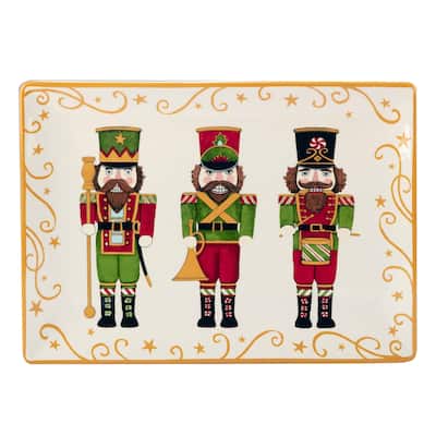 Certified International Holiday Magic Nutcracker 14" x 10" Rectangular Serving Platter