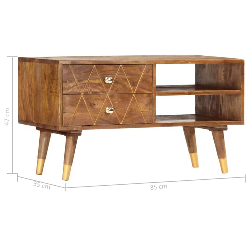 vidaXL TV Stand 33.5"x13.8"x18.5" Solid Wood Mango