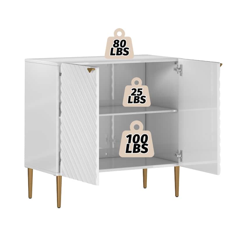 Clihome 2-Door Storage Buffet Sideboard with Adjustable Shelf