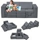 preview thumbnail 1 of 22, 22Pcs Modular Kids Play Couch, Toddler Play Foam Convertible Couch, Floor Sofa for Children for Playroom Bedroom Grey