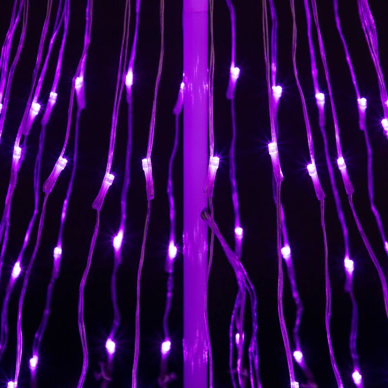 LED Lighted Christmas Cone Tree with Star Outdoor Decoration - 4' - Purple