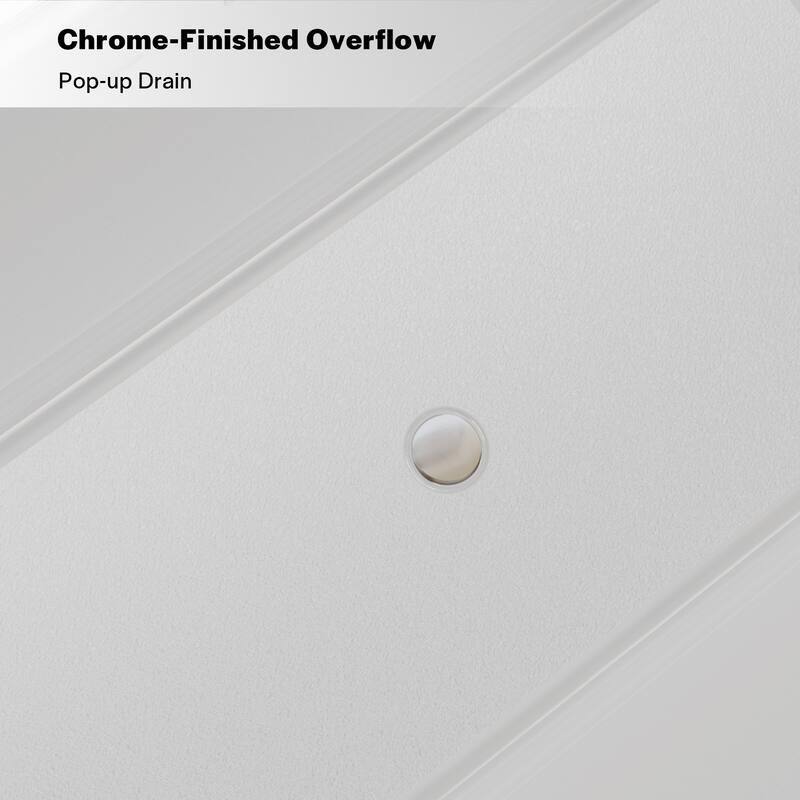 59" x 30" Freestanding Rectangular Soaking Acrylic Bathtub in White with Polished Chrome Overflow and Drain