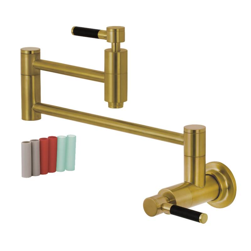 Kingston Brass Concord 3.8 GPM Single Hole Wall Mounted Pot Filler - Brushed Brass