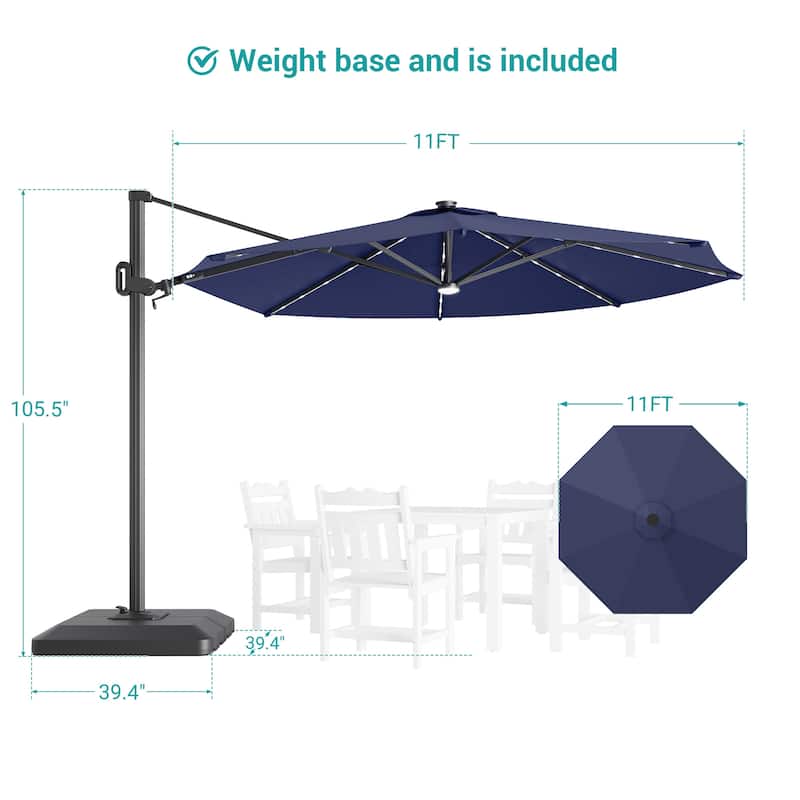 Sonkuki Outdoor 10FT LED Patio umbrella for Garden