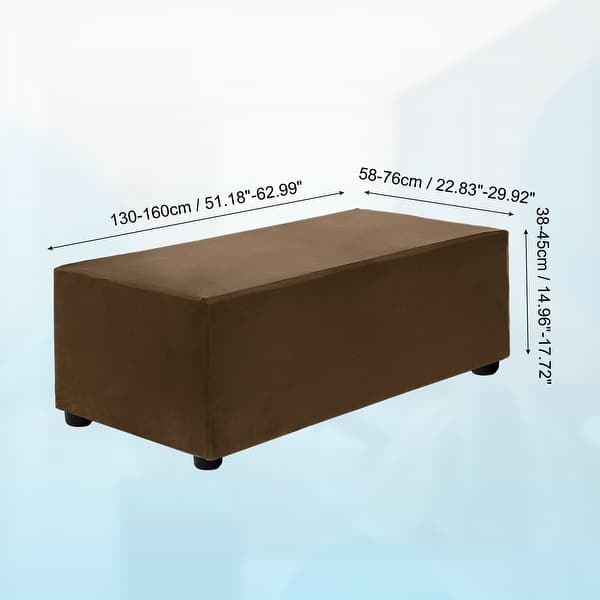 dimension image slide 23 of 52, Stretch Foot Stool Cover Rectangular Square Foot Stool Slipcover