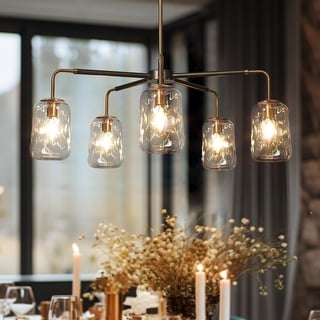 Modern 3-Light Gold Chandelier Cluster Glass Island Lights Modern 3-Light Gold Chandelier Cluster Glass Island Lights