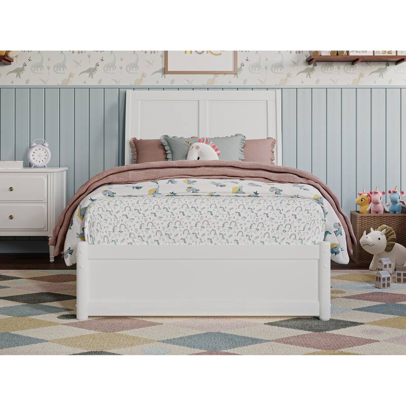 Andorra Platform Bed with Panel Footboard and Twin Trundle