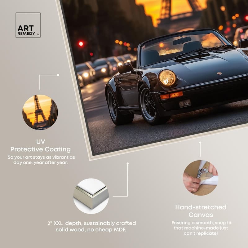Parisian Porsche Twilight II Canvas by Art Remedy