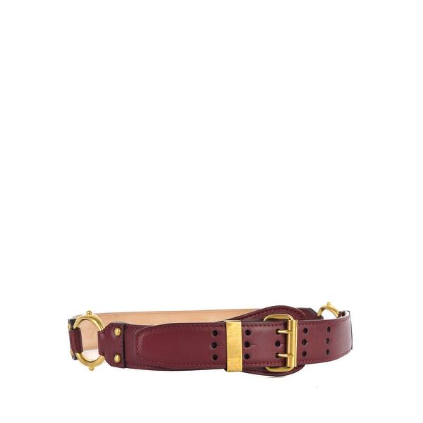 Shop Roberto Cavalli Womens Red Leather 3 Ring Harness Slim Waist Belt Rtl 1495 Overstock 23097887