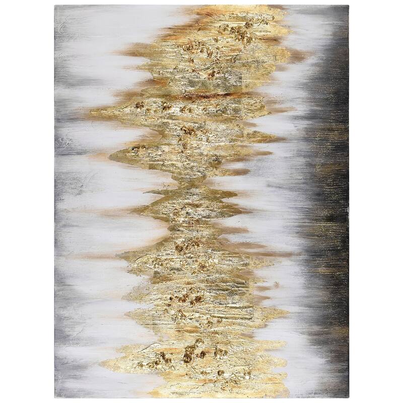 Gold Frequency Textured Hand Painted Wall Art with Gold Foil