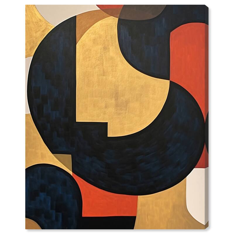 Wynwood Studio Canvas Abstract Cubism Glam Gold and Metallic Gold Glam Wall Art Canvas Print
