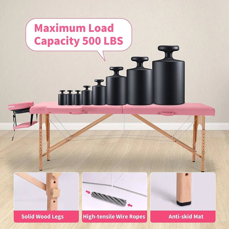 Massage Table 84 Inches Long Portable with Carry Case Table