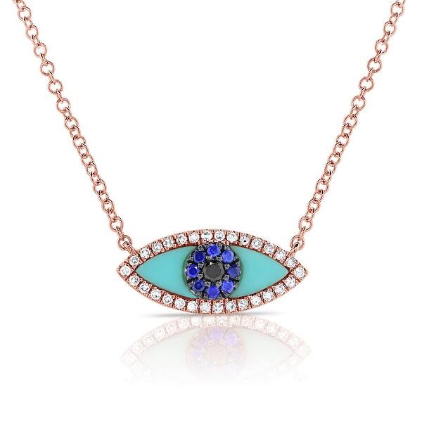 2 Ct Round Cut Blue Sapphire Diamond Evil Eye Shape Pendant 14k White Gold Over 2 Ct Round Cut Blue Sapphire Diamond Evil Eye Shape Pendant 14k White Gold Over